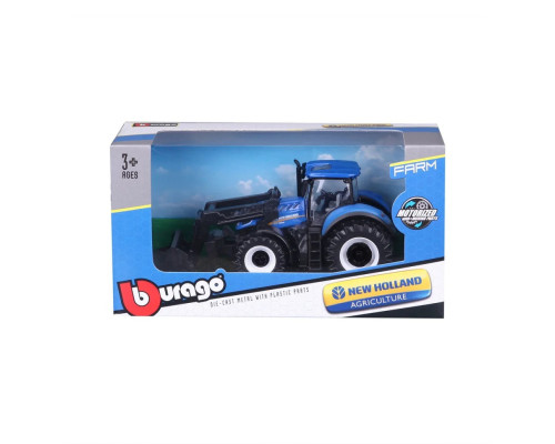 Детская игрушка Трактор "New Holland T7.315" Bburago 18-31632 с фронтальным погрузчиком