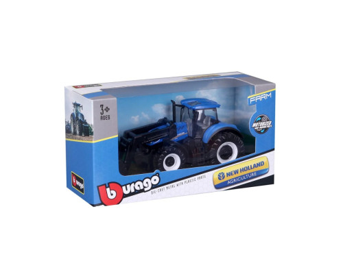 Детская игрушка Трактор "New Holland T7.315" Bburago 18-31632 с фронтальным погрузчиком