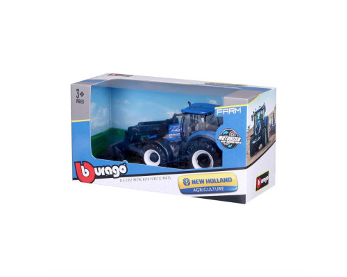 Детская игрушка Трактор "New Holland T7.315" Bburago 18-31632 с фронтальным погрузчиком