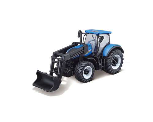 Детская игрушка Трактор "New Holland T7.315" Bburago 18-31632 с фронтальным погрузчиком