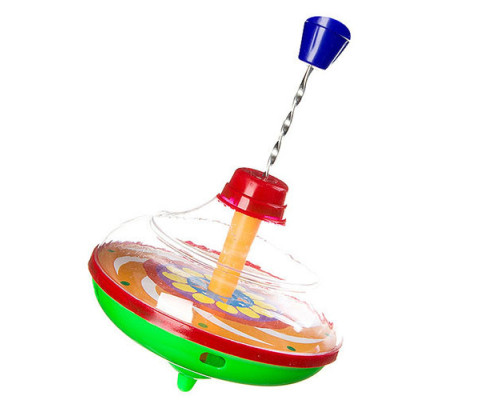 Детская игрушка Юла заводная 850 в сетке, высота 13 см Зеленый