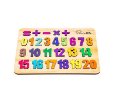 Дерев'яний пазл-вкладиш "Цифри" Puz-11230 А4, 27 елементів