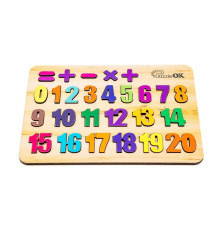 Деревянный пазл-вкладыш "Цифры" Puz-11230 А4, 27 элементов