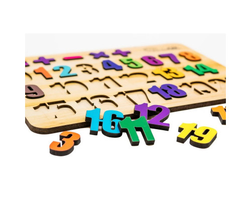 Деревянный пазл-вкладыш "Цифры" Puz-11230 А4, 27 элементов