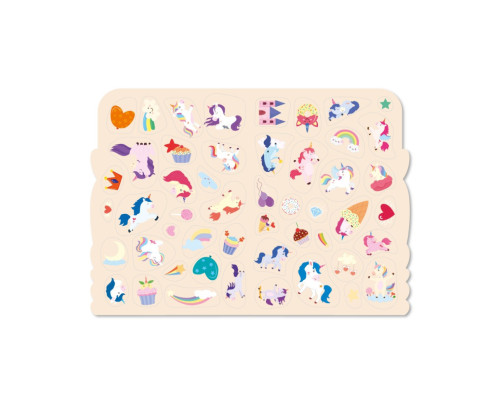 Дитяча розвиваюча розмальовка "Єдинороги" РМ-74-04, 50 стікерів