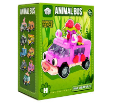 Дитячий конструктор Pink Bear Bus BB121E-H серії "Animal Bus", 112 деталей