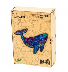 Фігурний дерев'яний пазл A4 "Могутній Кит" PuzA4-04126, 75 деталей