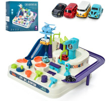 Дитячий ігровий набір "Трек" T802A 4 машинки, вертоліт, рухомі деталі