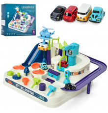 Дитячий ігровий набір "Трек" T802A 4 машинки, вертоліт, рухомі деталі