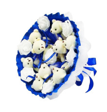 Букет из мягких игрушек 9 мишек 5339IT синий