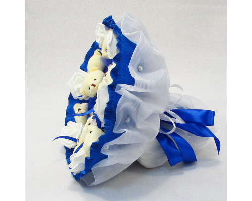 Букет из мягких игрушек 9 мишек 5339IT синий