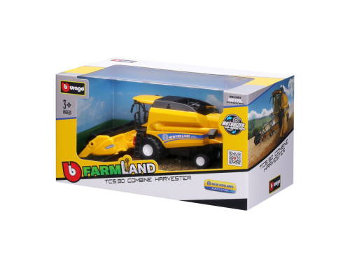 Автомодель Зерноуборочный комбайн "New Holland TC5.90" Bburago 18-31721 с зерновой жаткой