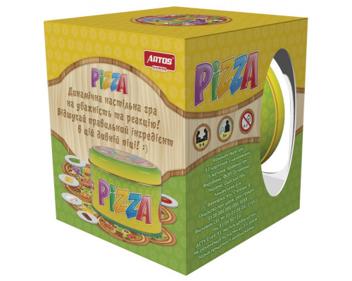 Настольная игра "Пицца" 1045, 70 круглых карточек