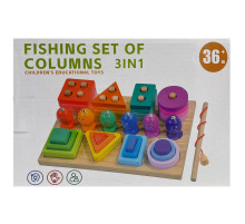Деревянная игрушка магнитная рыбалка 3 в 1 C15002