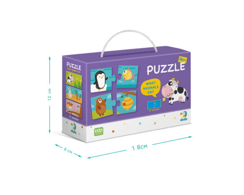 Дитячий пазл "Хто Що Їсть" DoDo 300118, 24 елемента