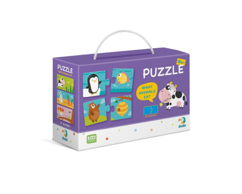 Дитячий пазл "Хто Що Їсть" DoDo 300118, 24 елемента