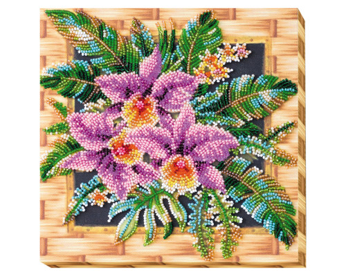 Набір-міді для вишивання бісером "Каттлея" AMB-027 на натуральному полотні