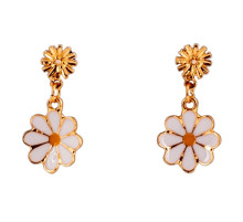 Дитячі сережки "Fashion ромашки" T24626 біло-жовтий