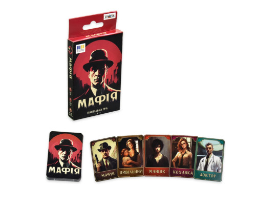 Настільна гра Мафія Stateg 30525 розважальна, українською мовою 28 карток