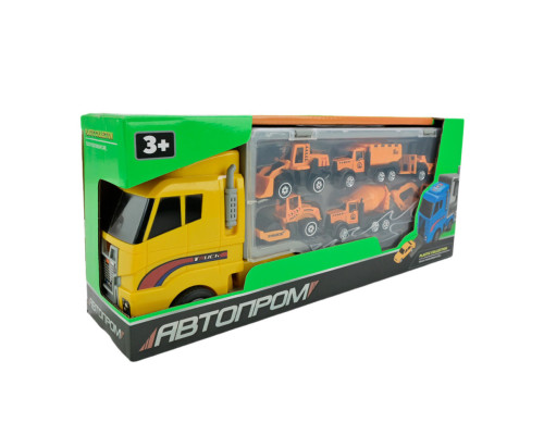 Детский трейлер с машинками PS006-4 в наборе 6 машинок