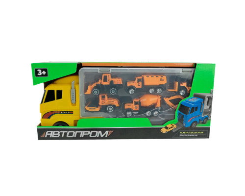 Детский трейлер с машинками PS006-4 в наборе 6 машинок