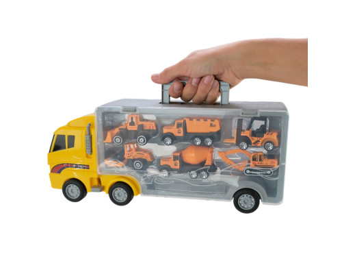 Детский трейлер с машинками PS006-4 в наборе 6 машинок