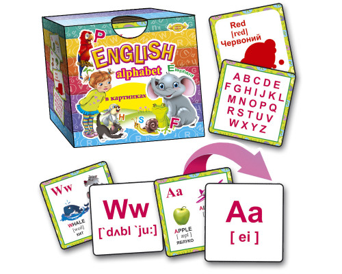 Английский алфавит в картинках Alphabet MKO0003 со складами