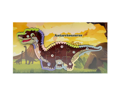 Дерев'яний пазл-вкладиш "Antarctosaurus" MD 1924-4, 10 елементів