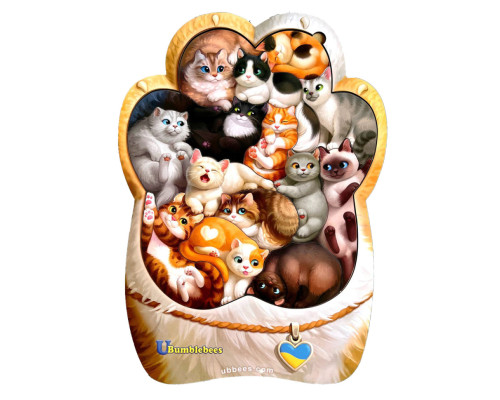 Деревянный пазл-вкладыш "Котики-муркотики" Ubumblebees (ПСФ133) PSF133