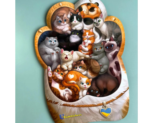 Деревянный пазл-вкладыш "Котики-муркотики" Ubumblebees (ПСФ133) PSF133