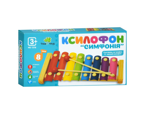 Деревянная игрушка "Ксилофон" MD 1378 палочки 2 штуки, 8 оттенков