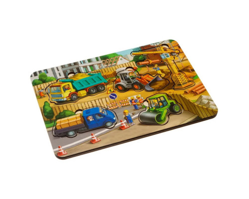 Деревянный пазл-вкладыш "Строительство - 3" Ubumblebees (ПСД147) PSD147 маленький