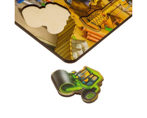 Деревянный пазл-вкладыш "Строительство - 3" Ubumblebees (ПСД147) PSD147 маленький