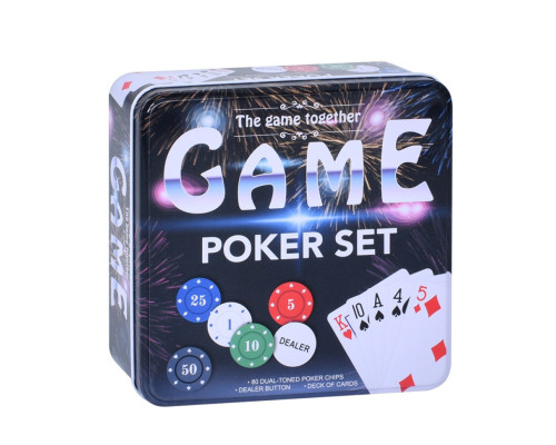 Настільна гра "Покер" TD202315 фішки 80 шт з номіналом, карти