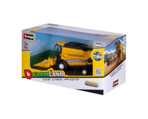 Автомодель комбайн Зерносборный "New Holland TC5.90" Bburago 18-31722 (1:24)