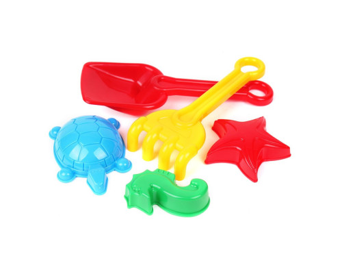 Іграшка набір "Лопатка+ грабельки" ТехноК 2254TXK з пасочками Червоний