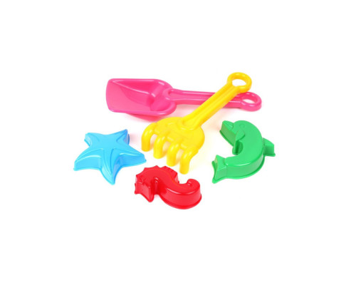 Іграшка набір "Лопатка+ грабельки" ТехноК 2254TXK з пасочками Рожевий