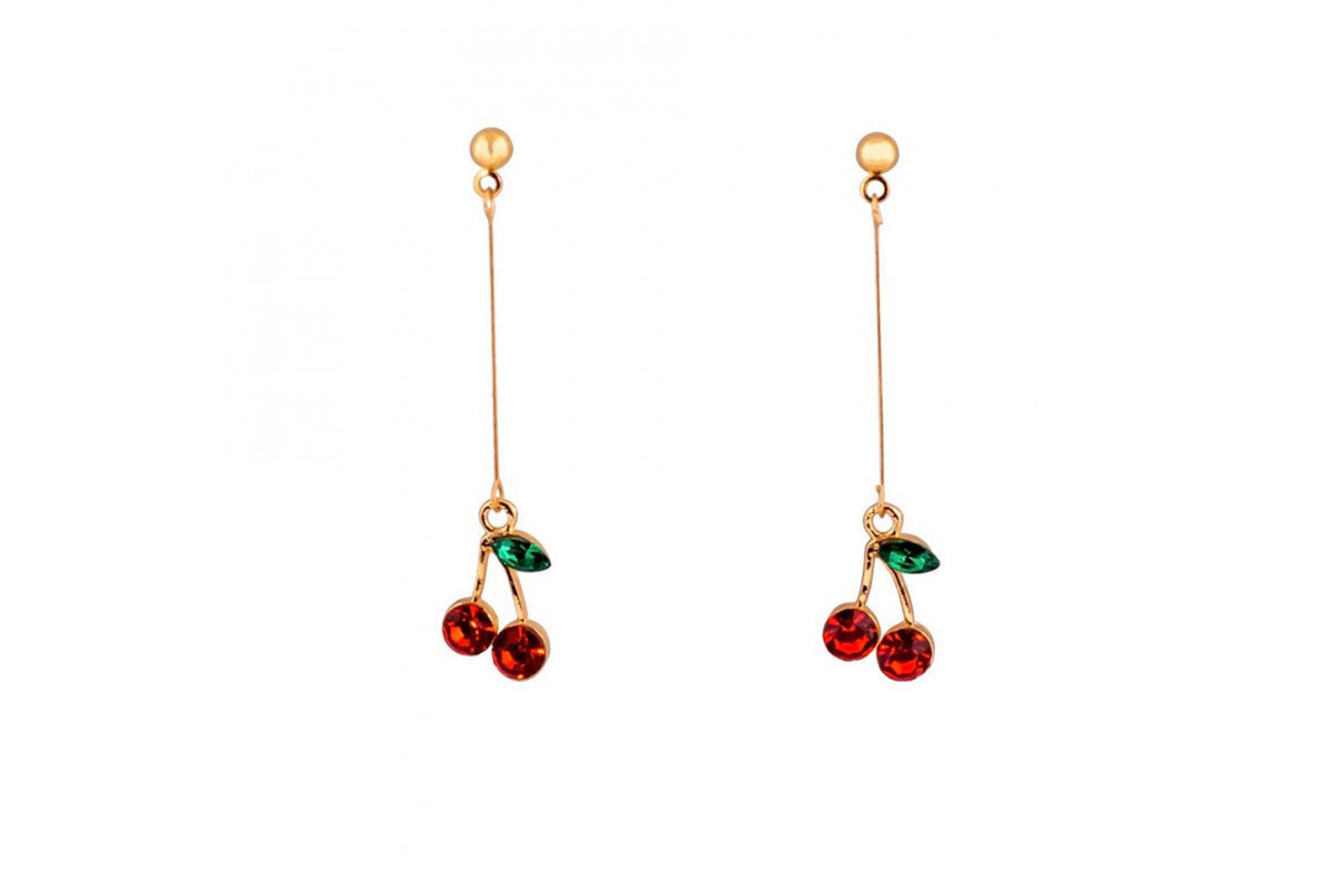 Дитячі сережки "Fashion черешні" T24627 червоні