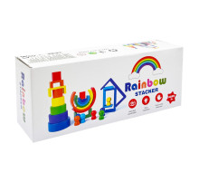 Деревянная игрушка "Радуга-балансир" C15025, 27 разноцветных фигур