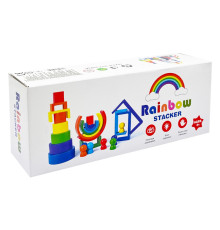 Деревянная игрушка "Радуга-балансир" C15025, 27 разноцветных фигур