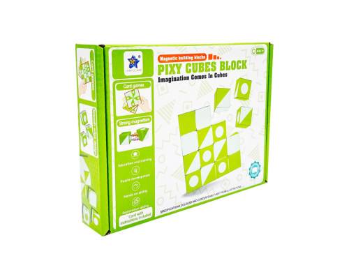 Детская игра-головоломка "Магнитные кубики" FD136(Green) 16 элементов, 8 карт