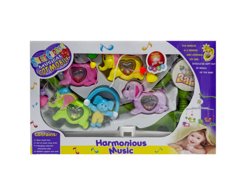 Музичний мобіль на ліжечко "Harmonious music" M 1245-30A U/R, з заводним механізмом