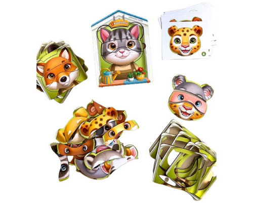 Деревянный пазл-вкладыш "Собери животных" Ubumblebees (ПСФ134) PSF134, 39 деталей