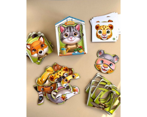 Деревянный пазл-вкладыш "Собери животных" Ubumblebees (ПСФ134) PSF134, 39 деталей