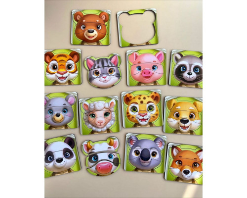 Деревянный пазл-вкладыш "Собери животных" Ubumblebees (ПСФ134) PSF134, 39 деталей