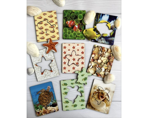 Деревянные Досточки Сегена "Морские жители" Ubumblebees (ПСФ083) PSF083 с узорами