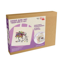 Набір екосумка-розмальовка "Квітковий велосипед" N0003606 бавовна 220 г/м2, 38х42 см