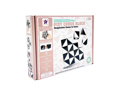 Детская игра-головоломка "Магнитные кубики" FD136(Black) 16 элементов, 8 карт