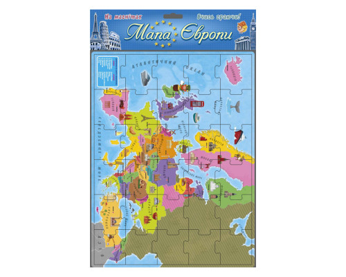 Магнитная карта-пазл Европа Artos 1298ATS 30х40 см