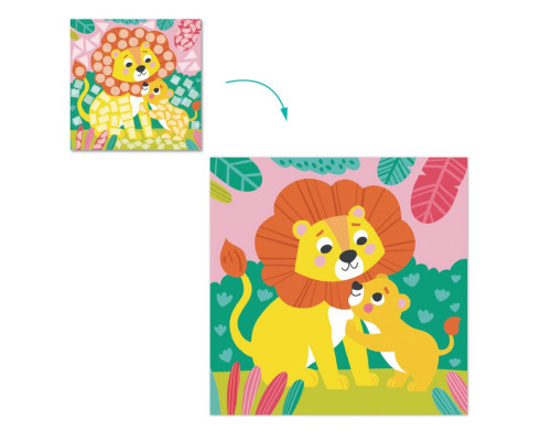 Детский набор для творчества мозаика "Зоопарк" 300896 со стикерами